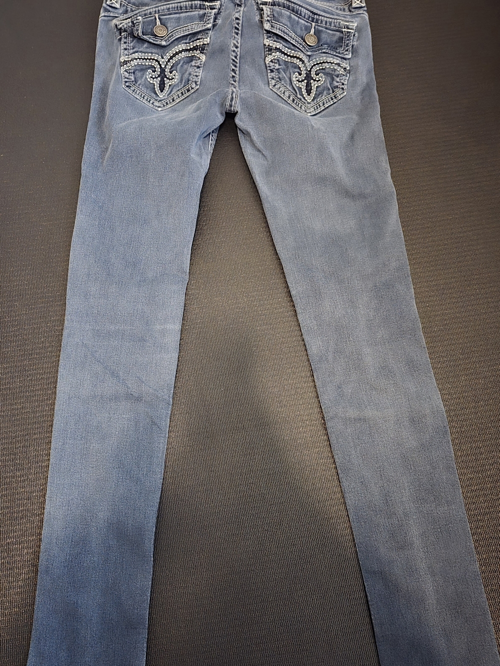 Rock Revival Light Blue Skinny Jeans with Embellished Back Pockets